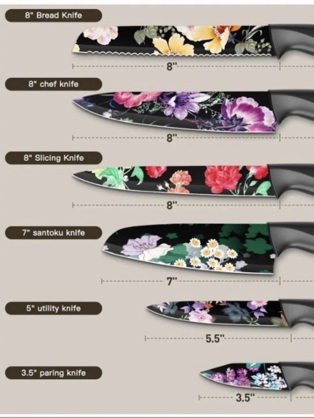 NWT Astercook 12 Pc Kitchen Knives Set - Picture 2 of 3